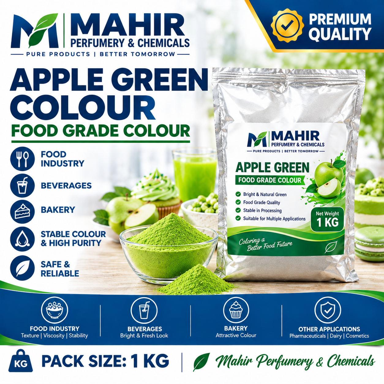 Apple Green Colour 1kg (অ্যাপল গ্রিন কালার)