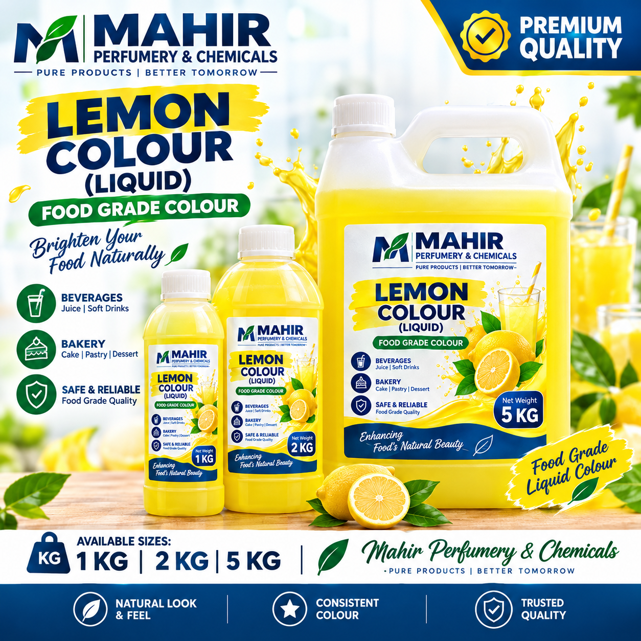 Lemon Colour (Liquid) 1kg / 2kg / 5kg (লেবুর লিকুইড কালার)