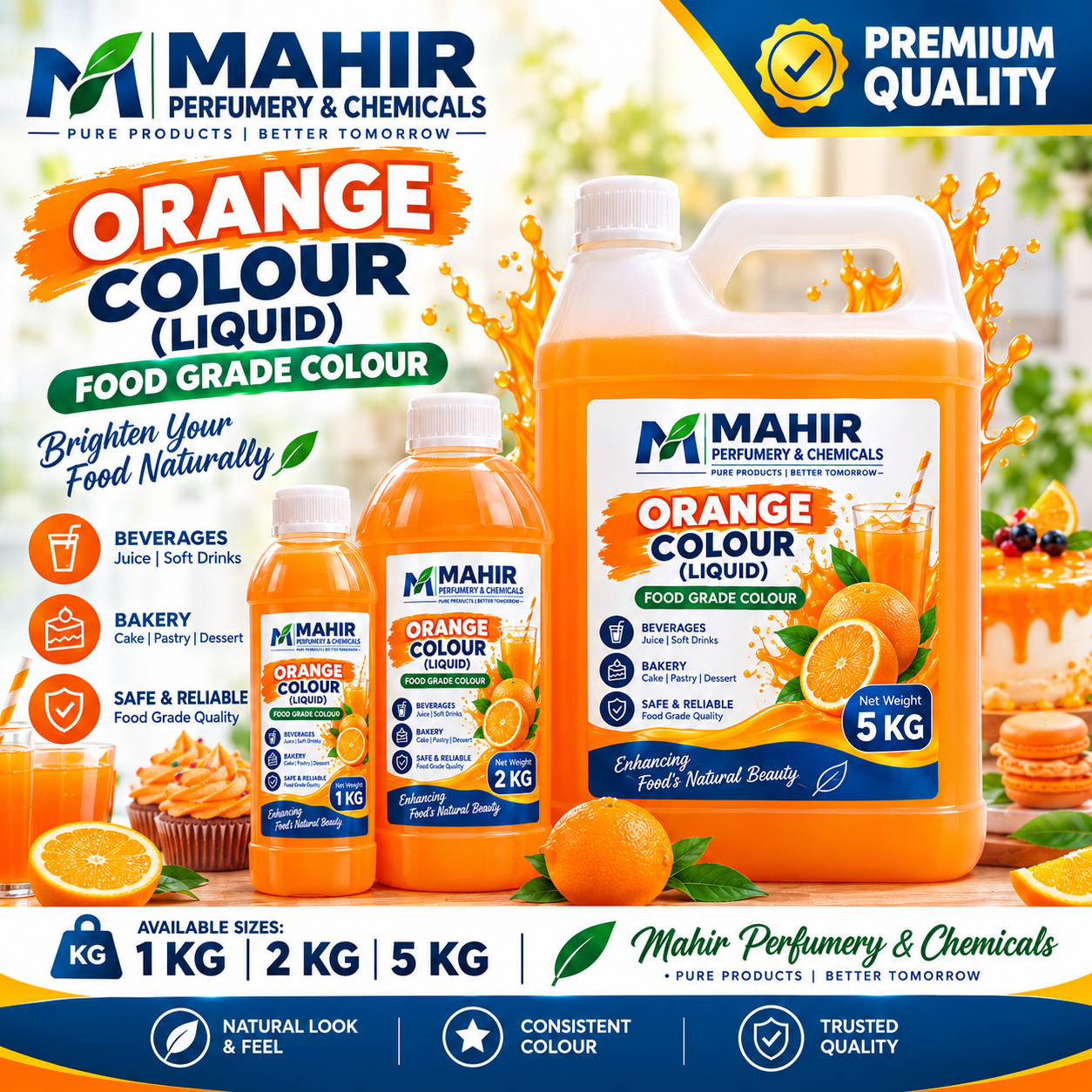 Orange Colour (Liquid) 1kg / 2kg / 5kg (কমলার লিকুইড কালার)