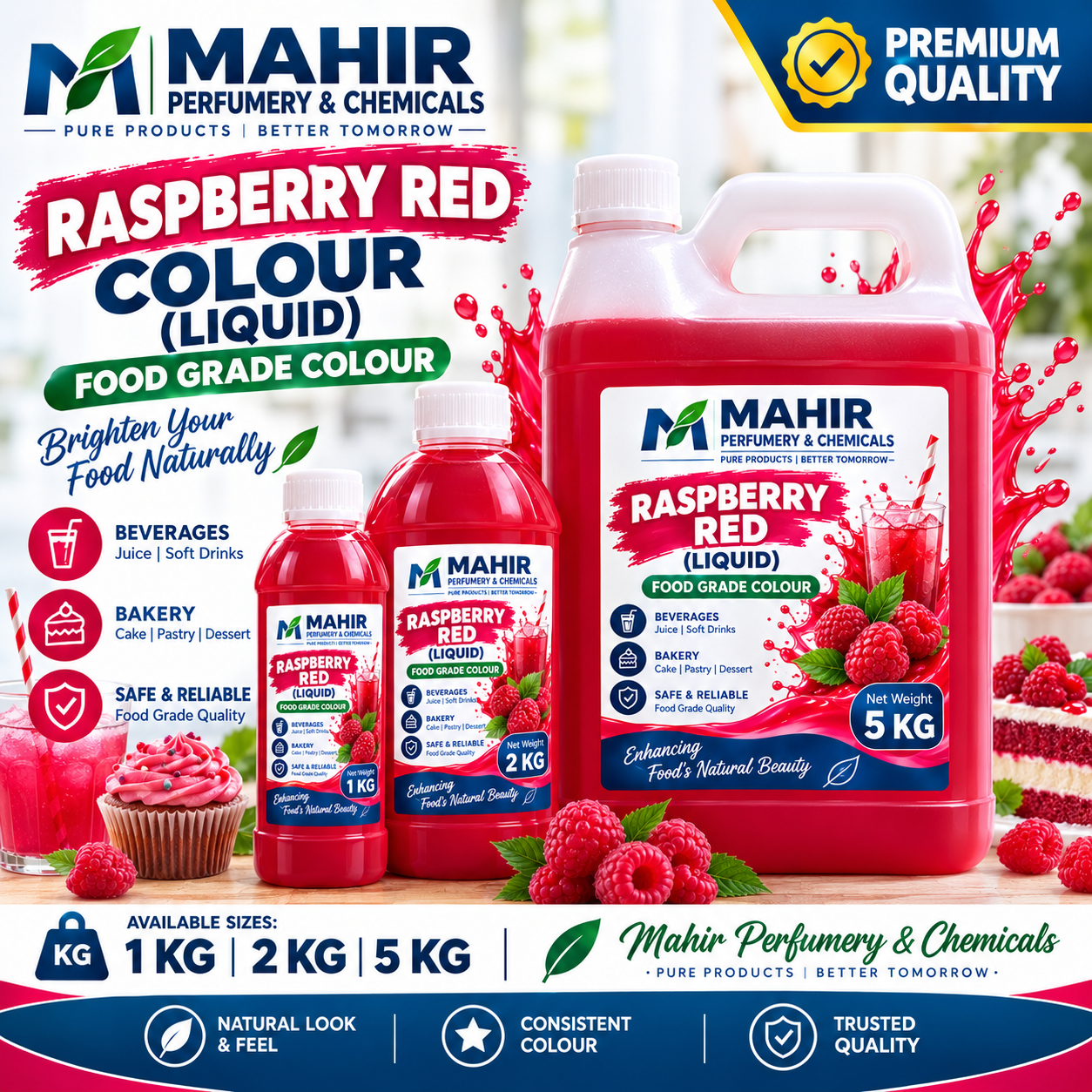 Raspberry Red Colour (Liquid) 1kg / 2kg / 5kg (রাস্পবেরি রেড লিকুইড কালার)