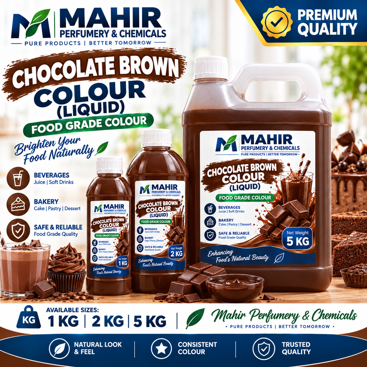 Chocolate Brown Colour (Liquid) 1kg / 2kg / 5kg (চকলেট ব্রাউন লিকুইড কালার)
