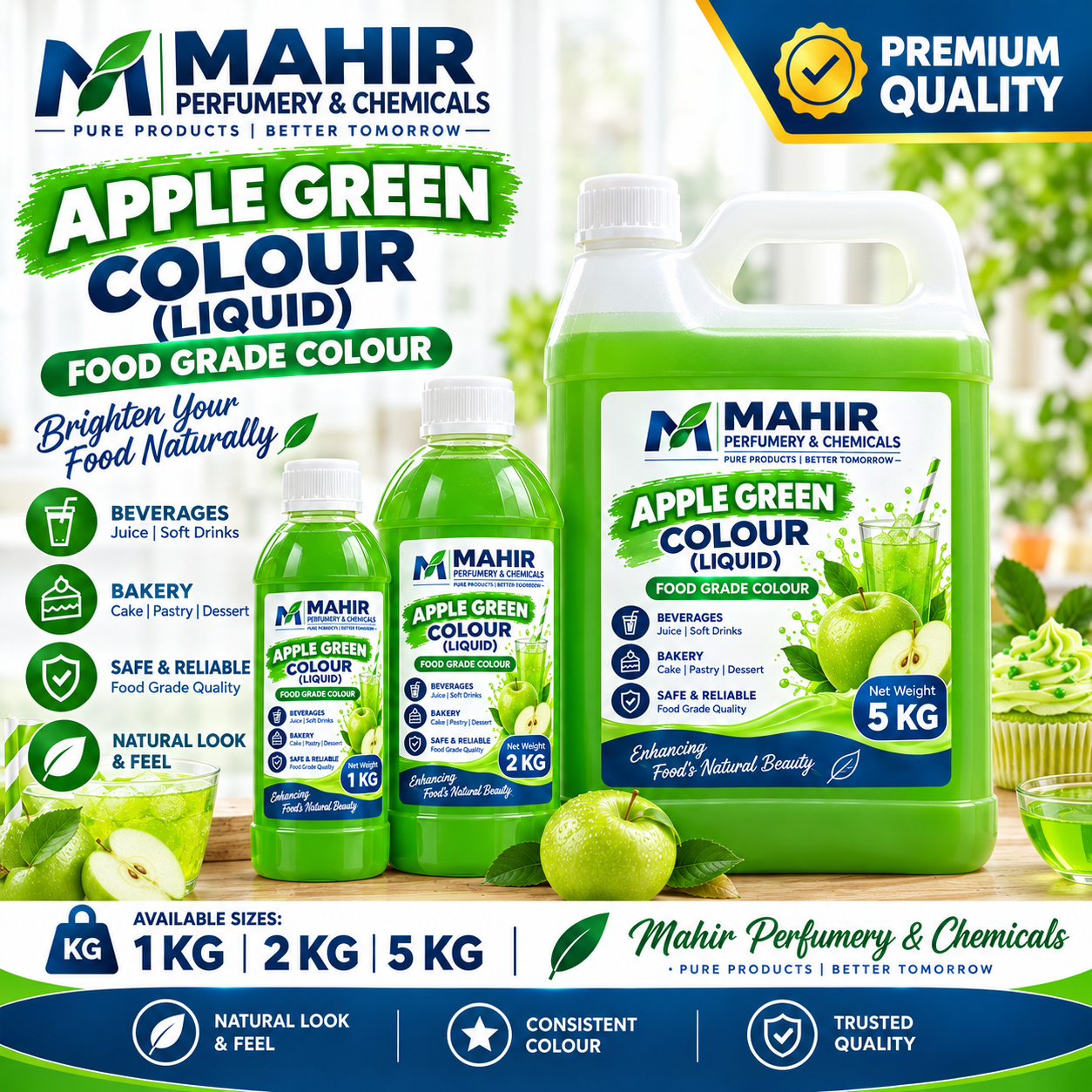 Apple Green Colour (Liquid) 1kg / 2kg / 5kg (অ্যাপল গ্রিন লিকুইড কালার)
